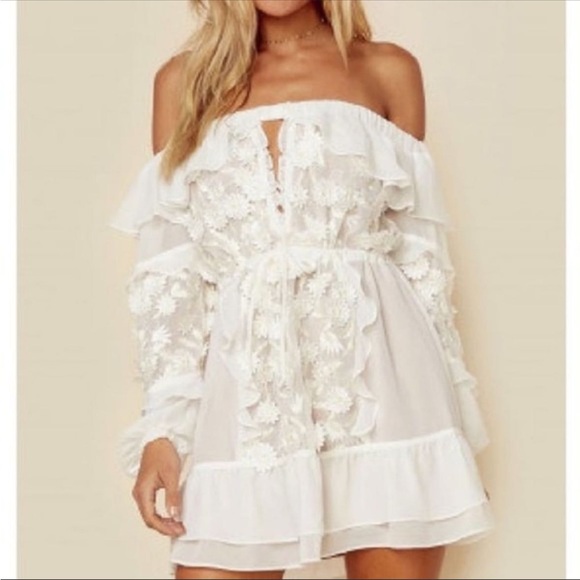For Love & Lemons Off Shoulder Tunic Dress - Picture 1 of 4